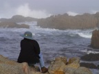 Asilomar Beach Big Sur person on rocks