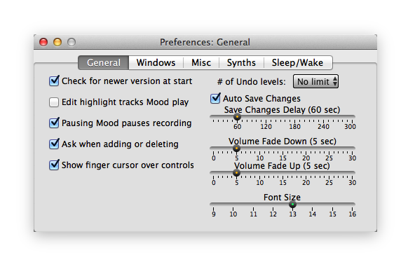 Preferences: General