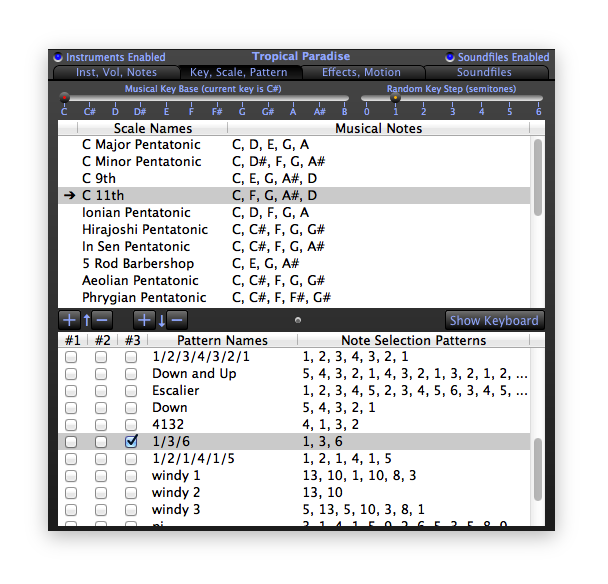 Edit Scales & Patterns